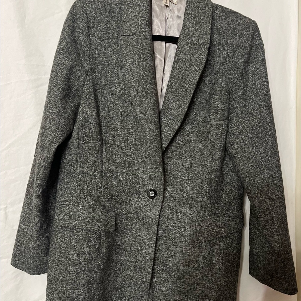 TravelSmith Vintage Women’s Charcoal Blazer, Size 14